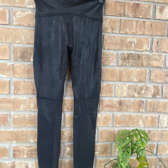 Spanx Faux Black Leather Moto Leggings, Small - Picture 4 of 10